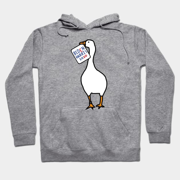 White Goose with Stolen Biden Harris Sign Hoodie by ellenhenryart